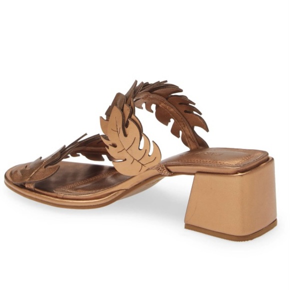 NWT Farm Rio Brass Monstera Mid Heel Slide Sandal Size US 8 EU 39 - Picture 2 of 9